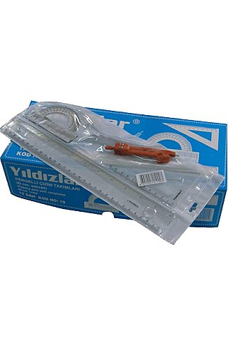 YILDIZLAR 166 ELASTİK PERGELLİ ÇİZİM SETİ 30cm - 1