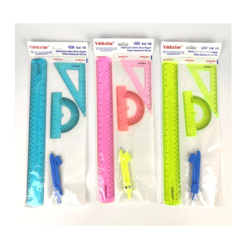 YILDIZLAR 166 ELASTİK PERGELLİ ÇİZİM SETİ 30cm